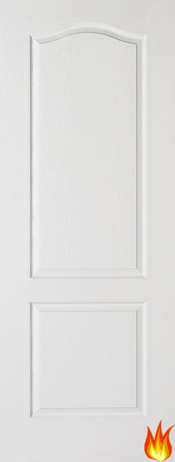 Classical 2 Panel White (primed) Internal Fire Door (FD30) - Grained